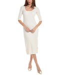 White Rib Midi Dress C6195