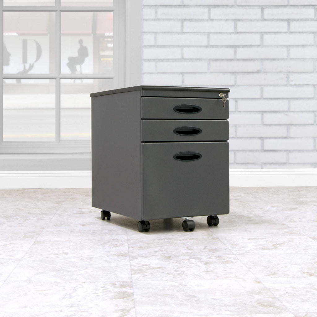 Pewter Mobile File Cabinet V9326