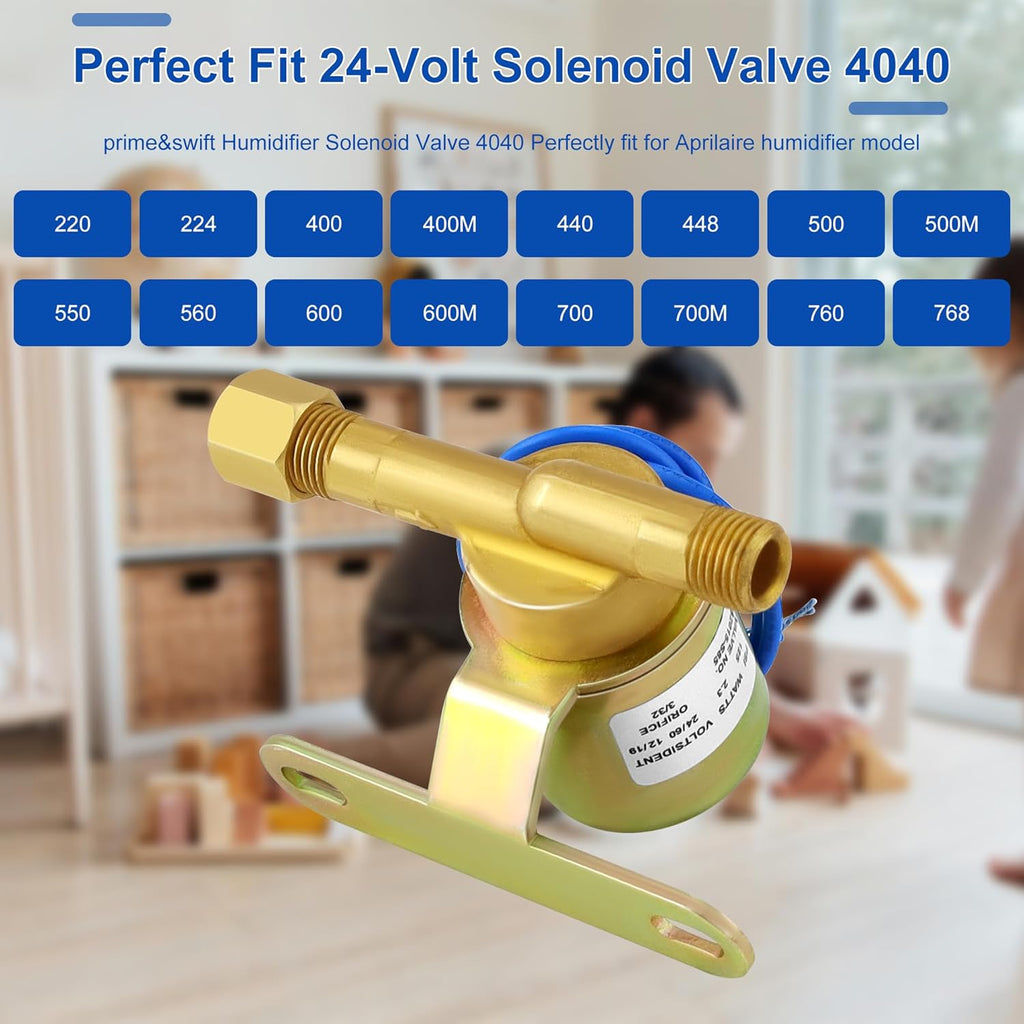 24V Brass Humidifier Solenoid Valve, 3/32" Orifice, 2.3 Watt 60 Hz D600708