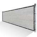 Grey Privacy Fence Screen HDPE Mesh Windscreen with Reinforced Grommets B368957