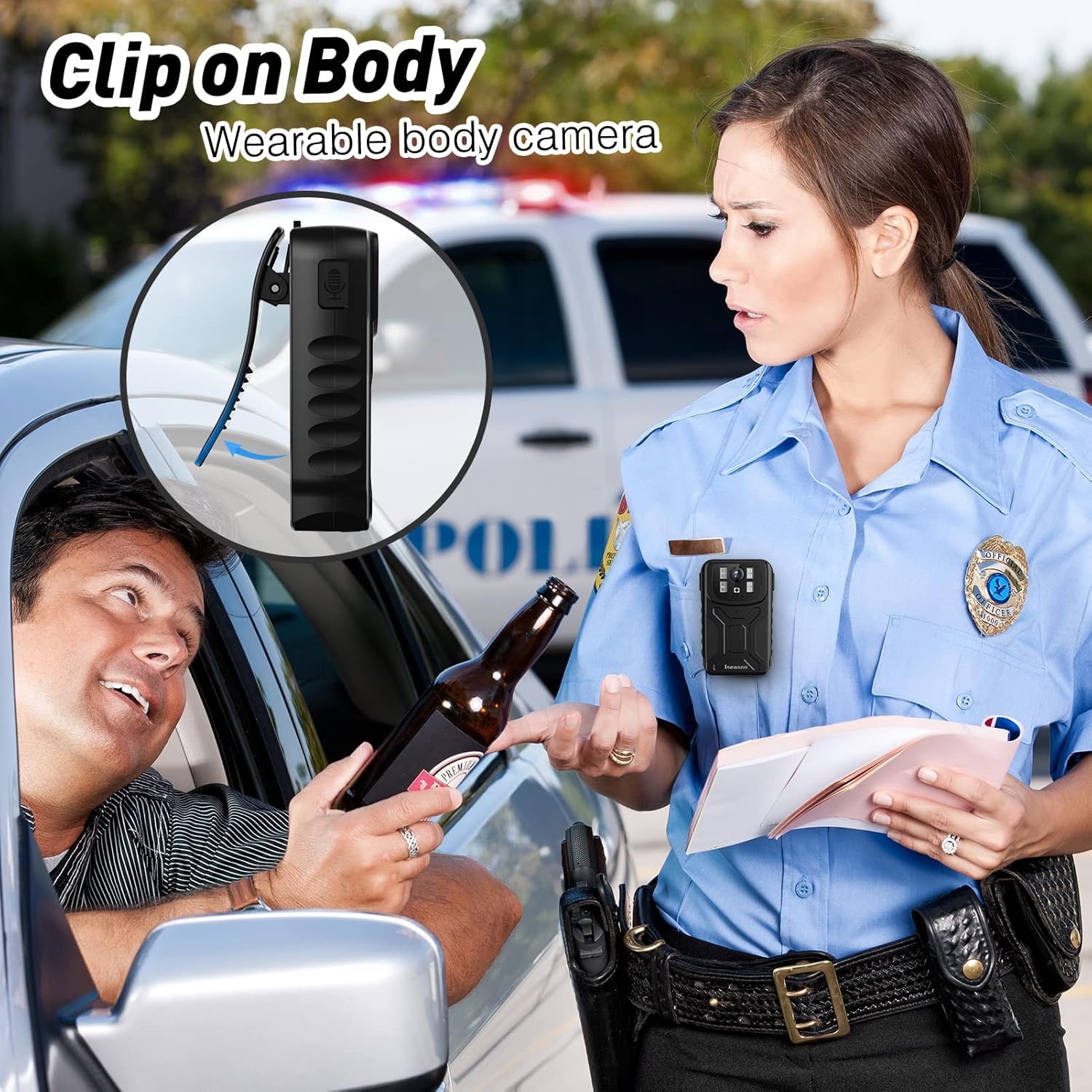 Body Camera with Audio Recording, Night Vision, Waterproof, Pack of 2 B161177