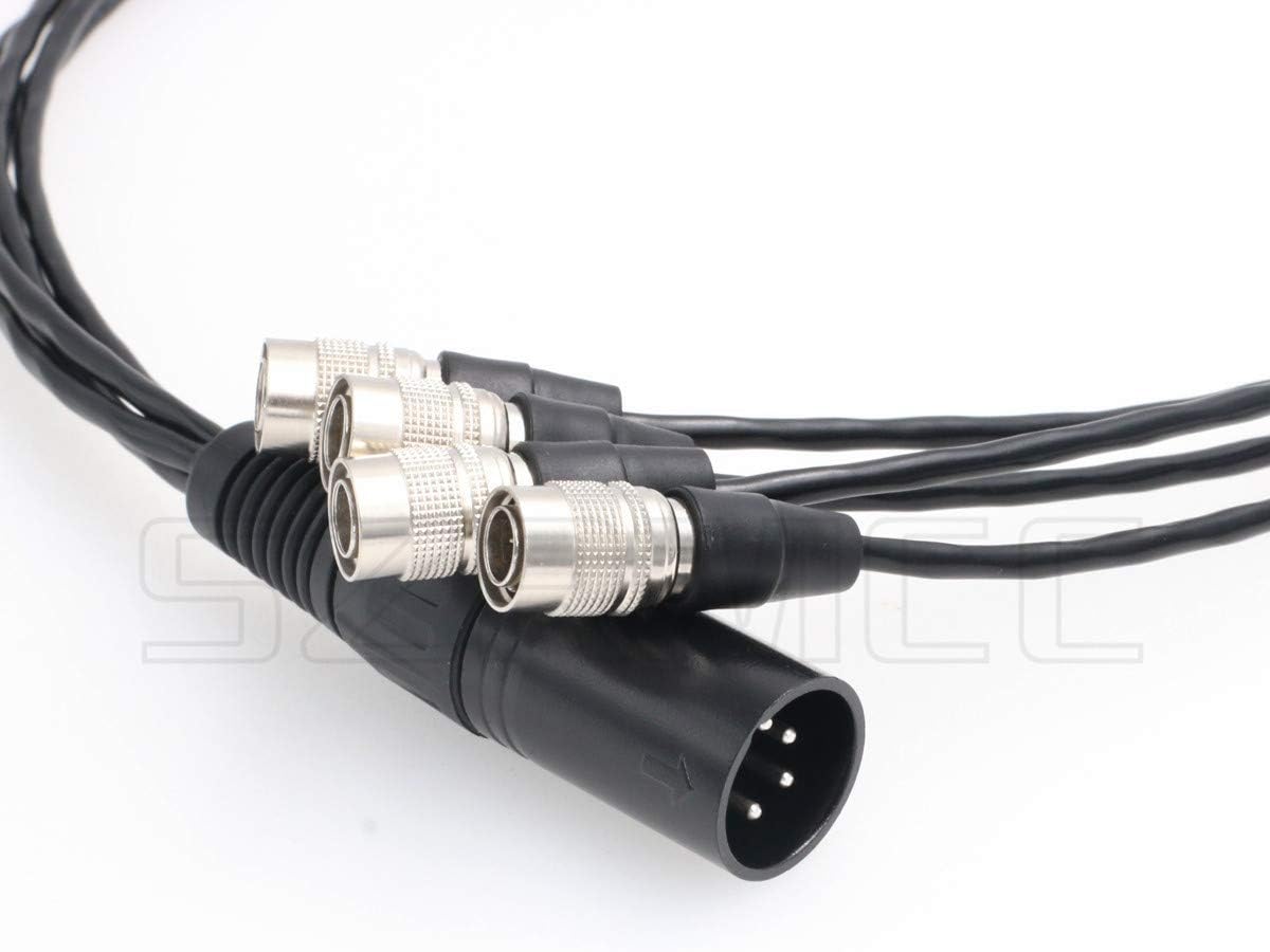 XLR 4 Pin Male to 4 Split Hirose 4 Pin Male Power Cable, Pack of 2 N9765