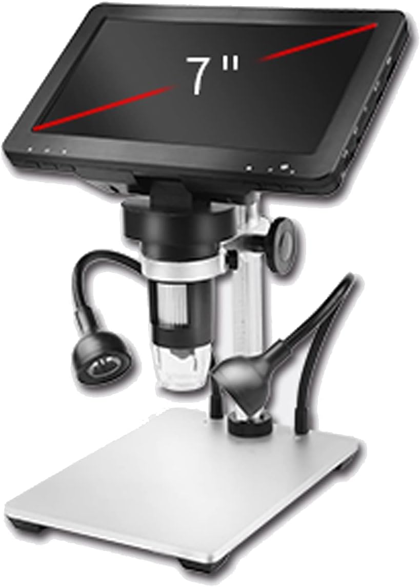 7 Digital Microscope 12MP 1080P Video with Metal Stand 2 LED Fill Lights 32G SD Card O442