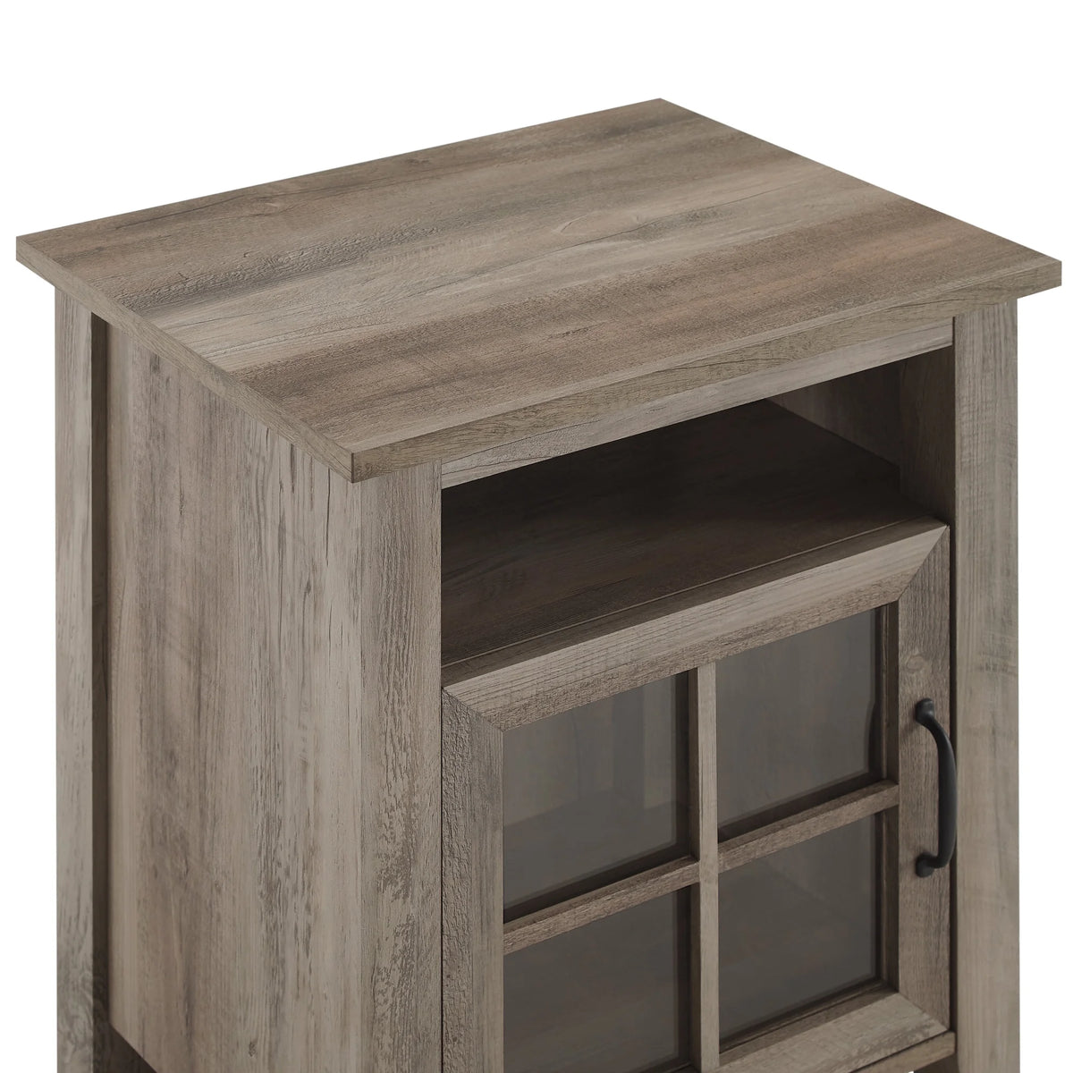 Grey Wash Glass Door Accent Table W22538