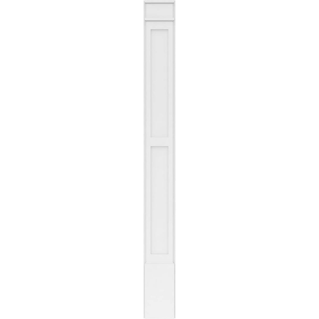 Two Equal Flat Panel PVC Pilaster with Decorative Capital & Base (Pair) T373
