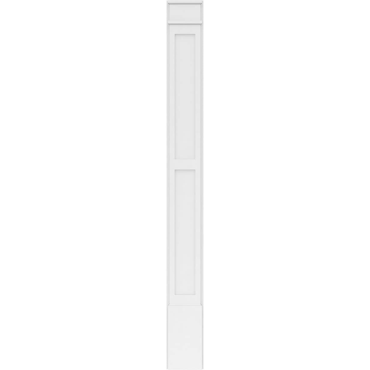 Two Equal Flat Panel PVC Pilaster with Decorative Capital & Base (Pair) T373