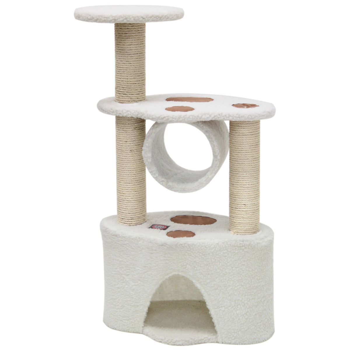37 inch Cream Cat Furniture Scratcher Multi Level Pet Activity Tree V88931