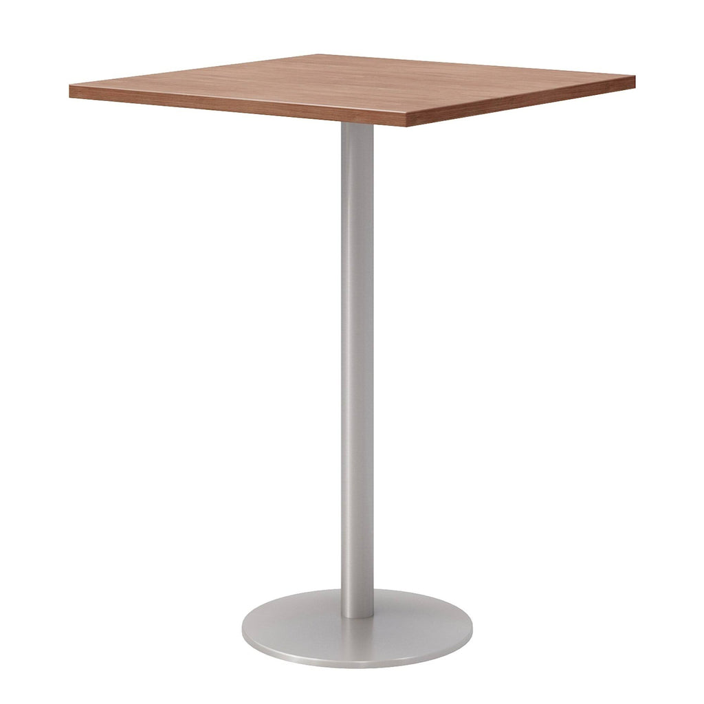 Square Pedestal Table Cherry Top Silver Base Bistro Height X44500