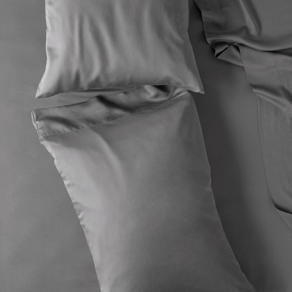 Full 400 Thread Count Washed Lyocell Solid Sheet Set Dark Gray T66601