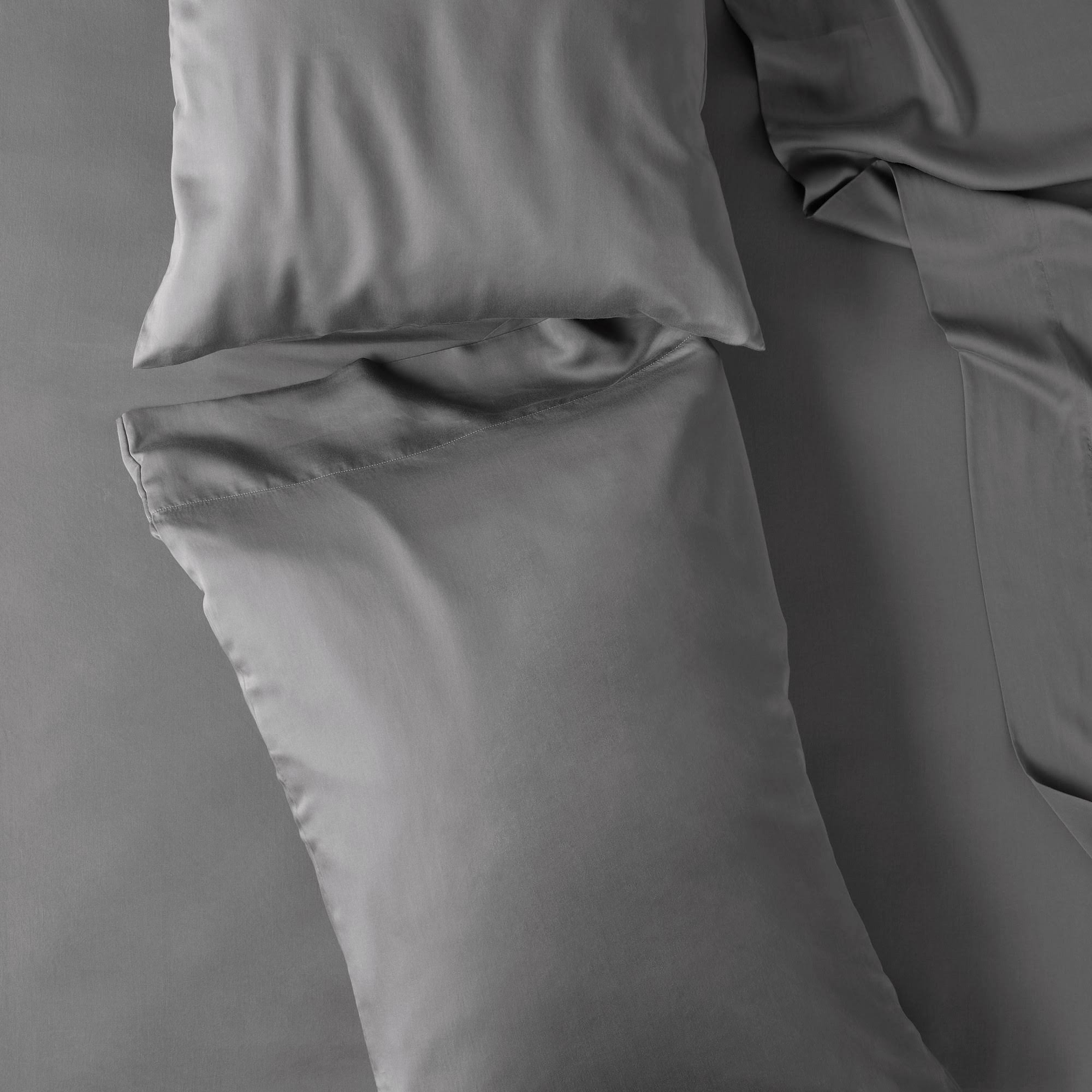 Full 400 Thread Count Washed Lyocell Solid Sheet Set Dark Gray T66601