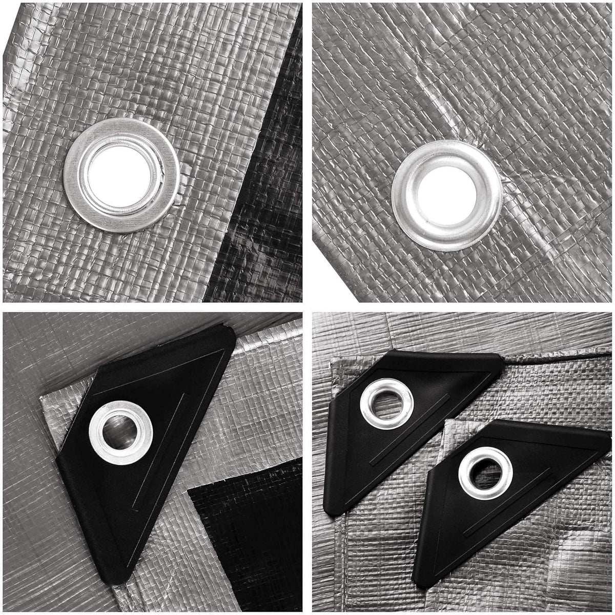10x15ft Heavy Duty Reinforced Poly Tarp Waterproof Tarpaulin 10-mil Ground Sheet Camping Tent Cover with Eyelets Pack of 2 B62634