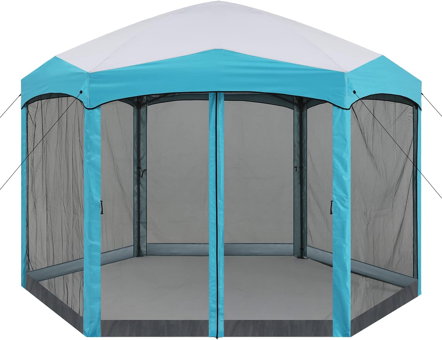 12x12 ft Hexagon Pop Up Gazebo with Netting D509