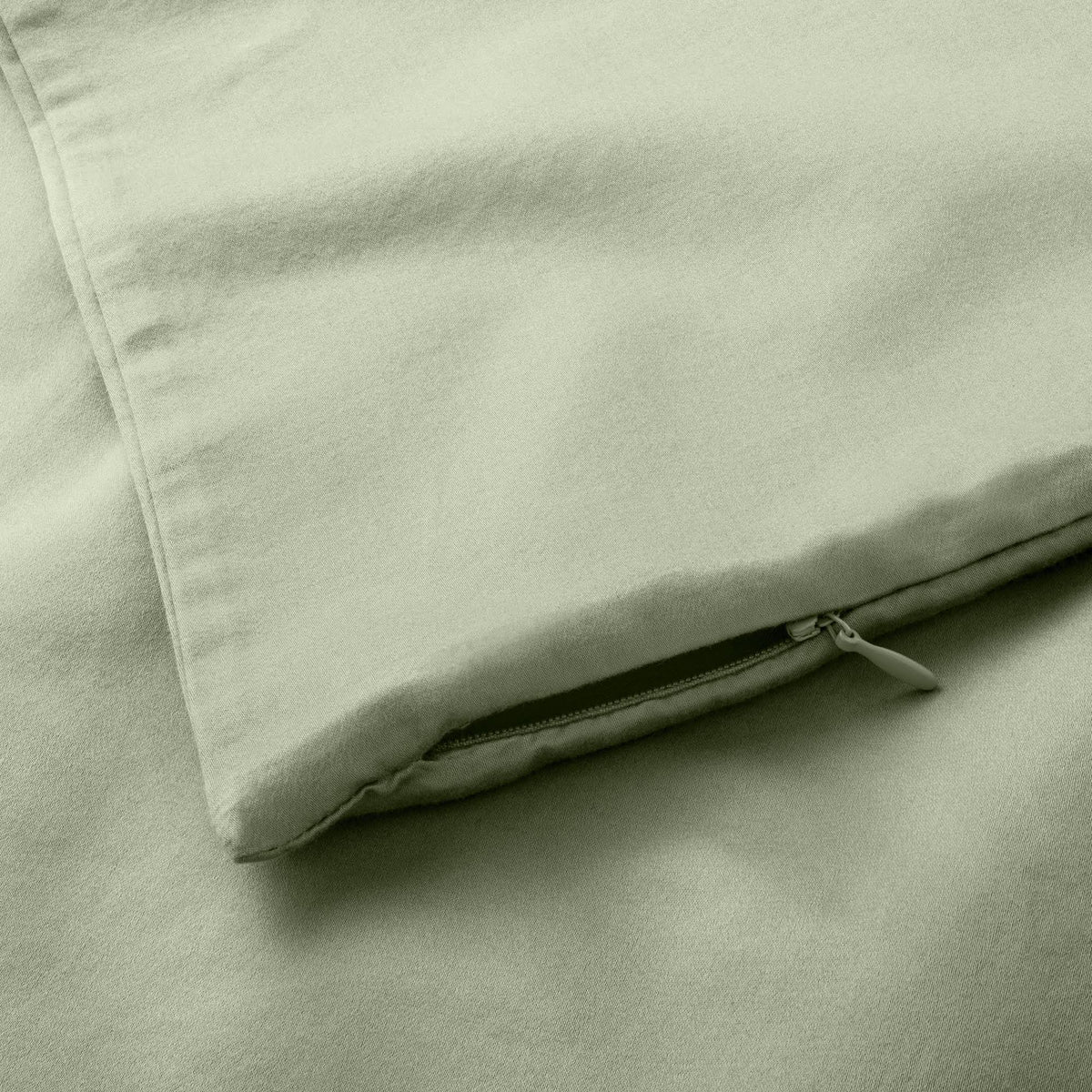 Sage Green Supima Washed Sateen Duvet & Sham Set I395