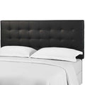 Black Faux Leather Tufted Headboard W30351
