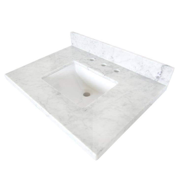 White Quartz Vanity Top with Square Undermount Sink Y59315
