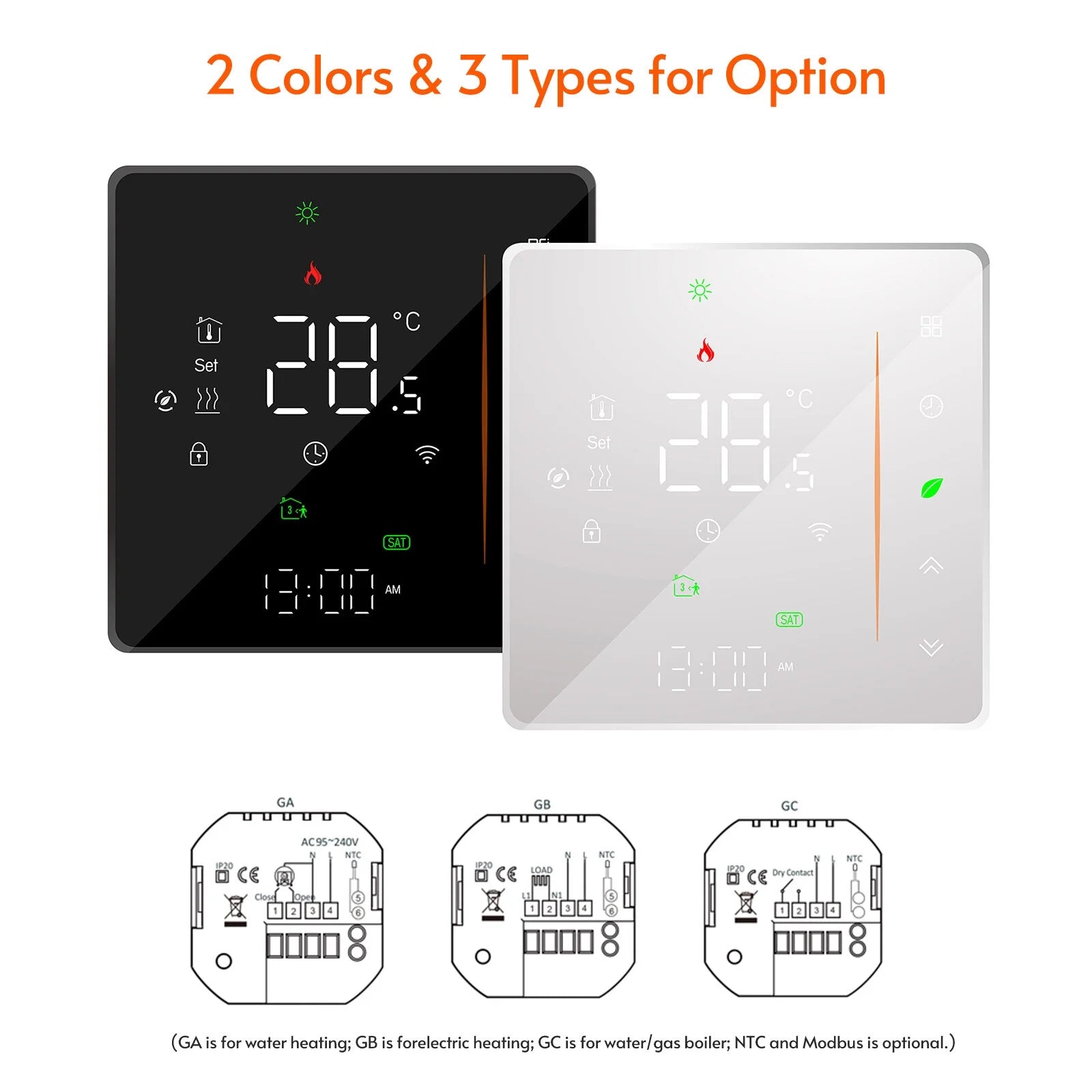 WiFi Smart Thermostat for Water/Gas Boiler 5A White K603778