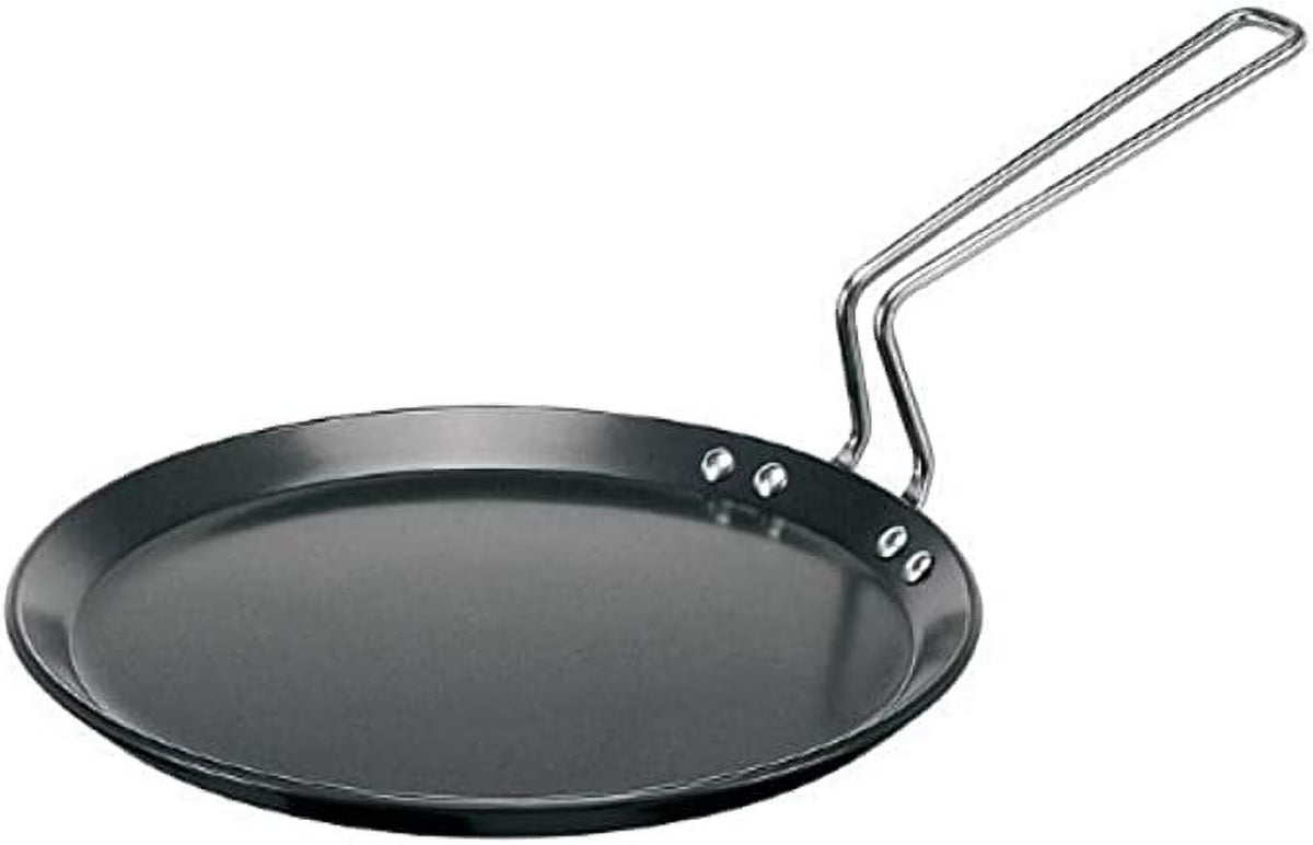 Hard Anodised Flat Tava Griddle, 10-Inch, with Steel Handle N5157