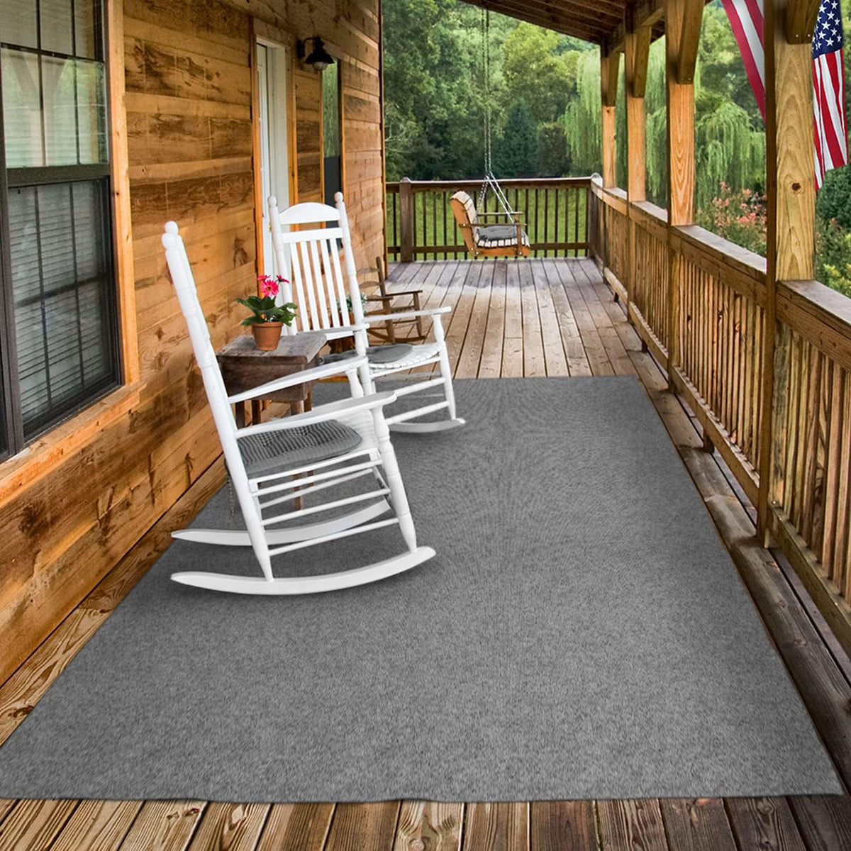 Gray 6 Feet x 30 Feet Indoor Outdoor Carpet with Rubber Backing N813