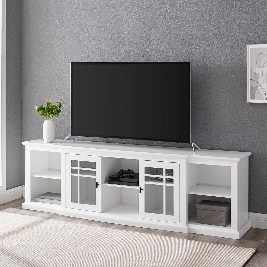 White Glass-Door TV Stand X493791