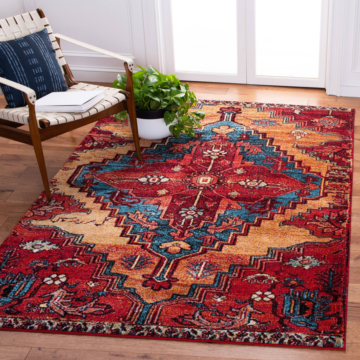Red / Blue Vintage Rug S6615