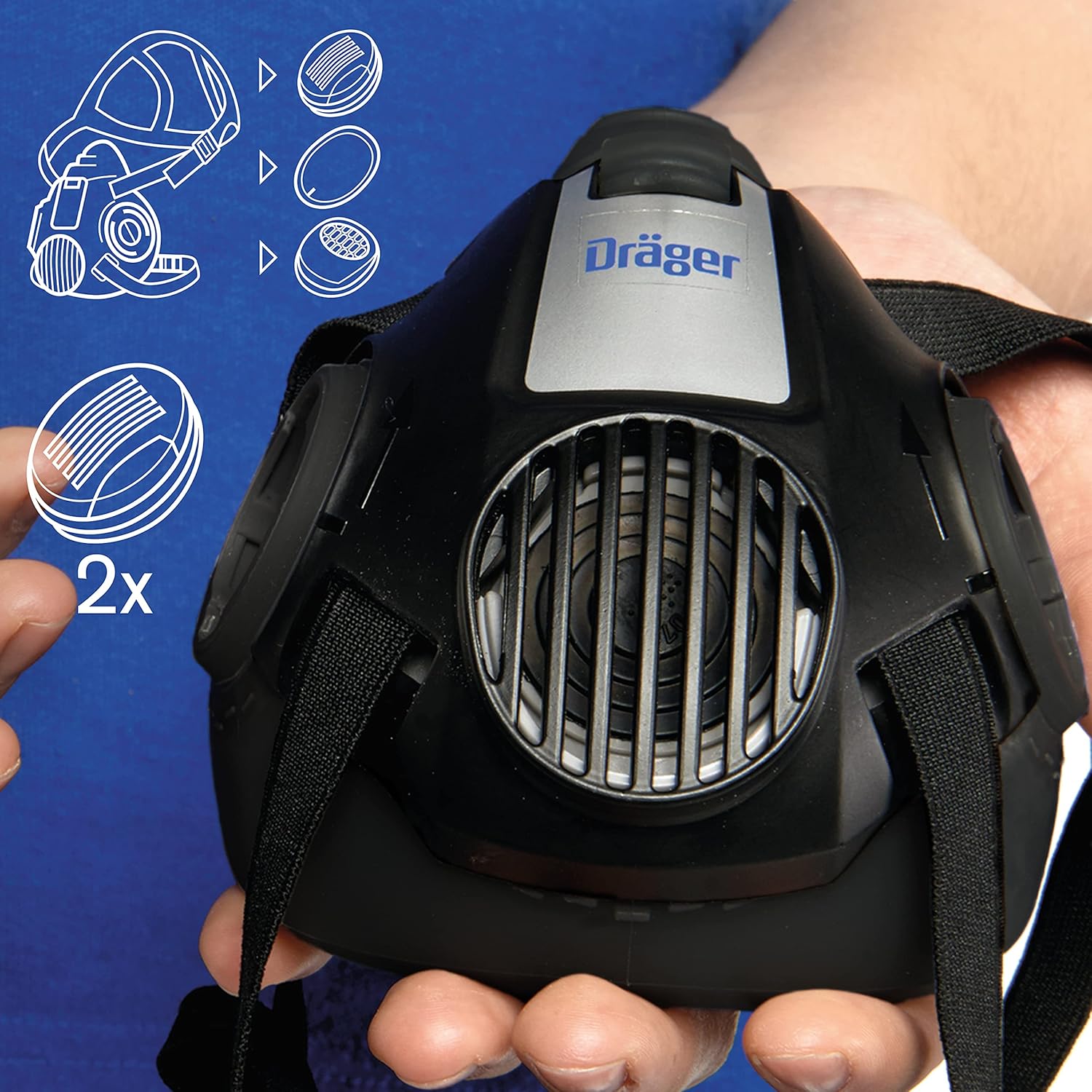 Half-Face Respirator Mask with 2x P100/Multi-Gas Combination Cartridge G5651