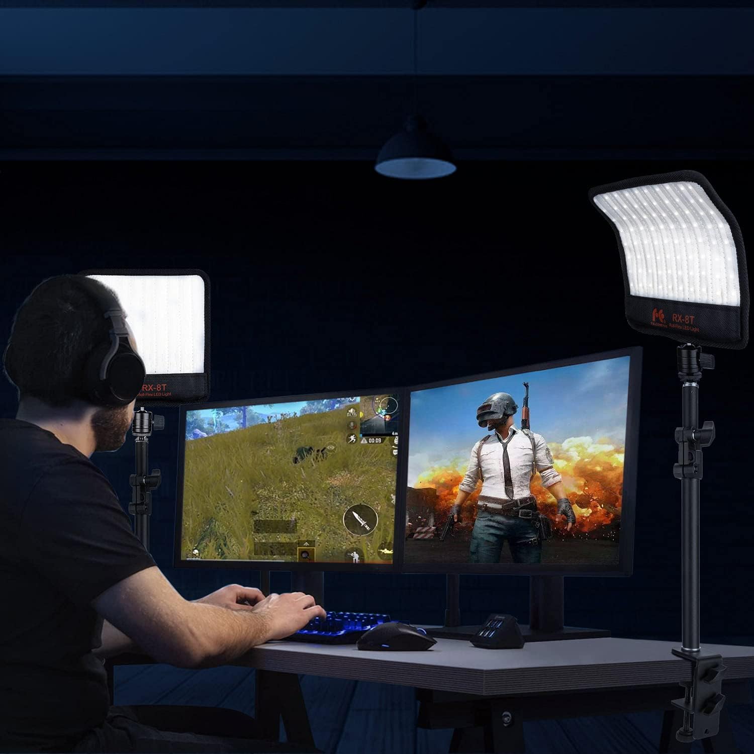 Foldable Flexible LED Light Panel Kit 5600K CRI95 On-Camera Lamp Daylight Splash-Proof R27113