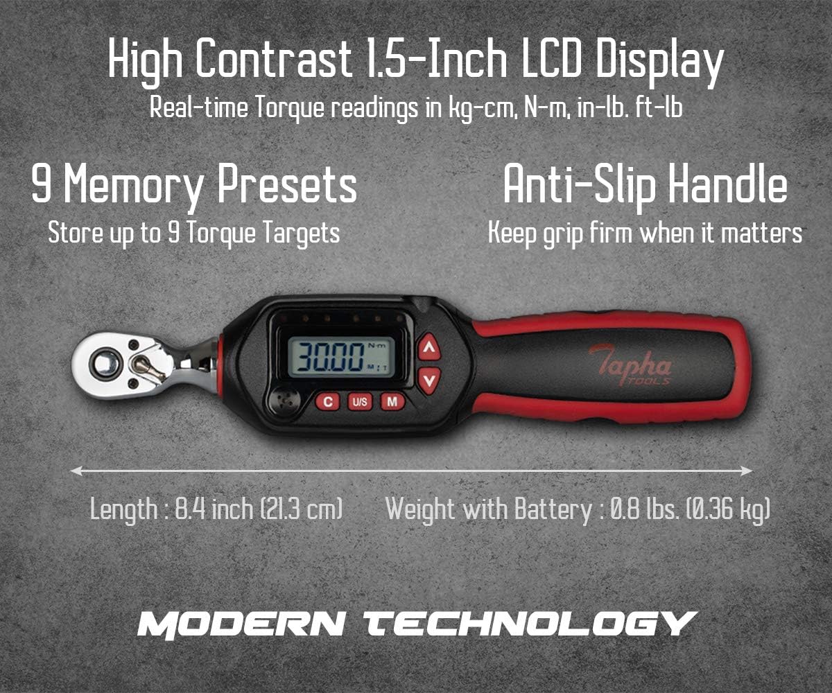 3/8 inch Digital Torque Wrench 1.11-22.12 ft-lbs J769