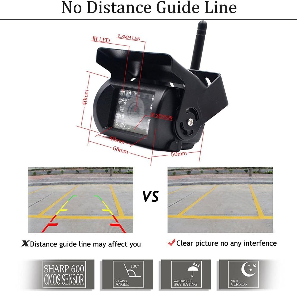Waterproof Wireless Backup Camera and 7" HD LCD Monitor Kit, Pack of 2 B841