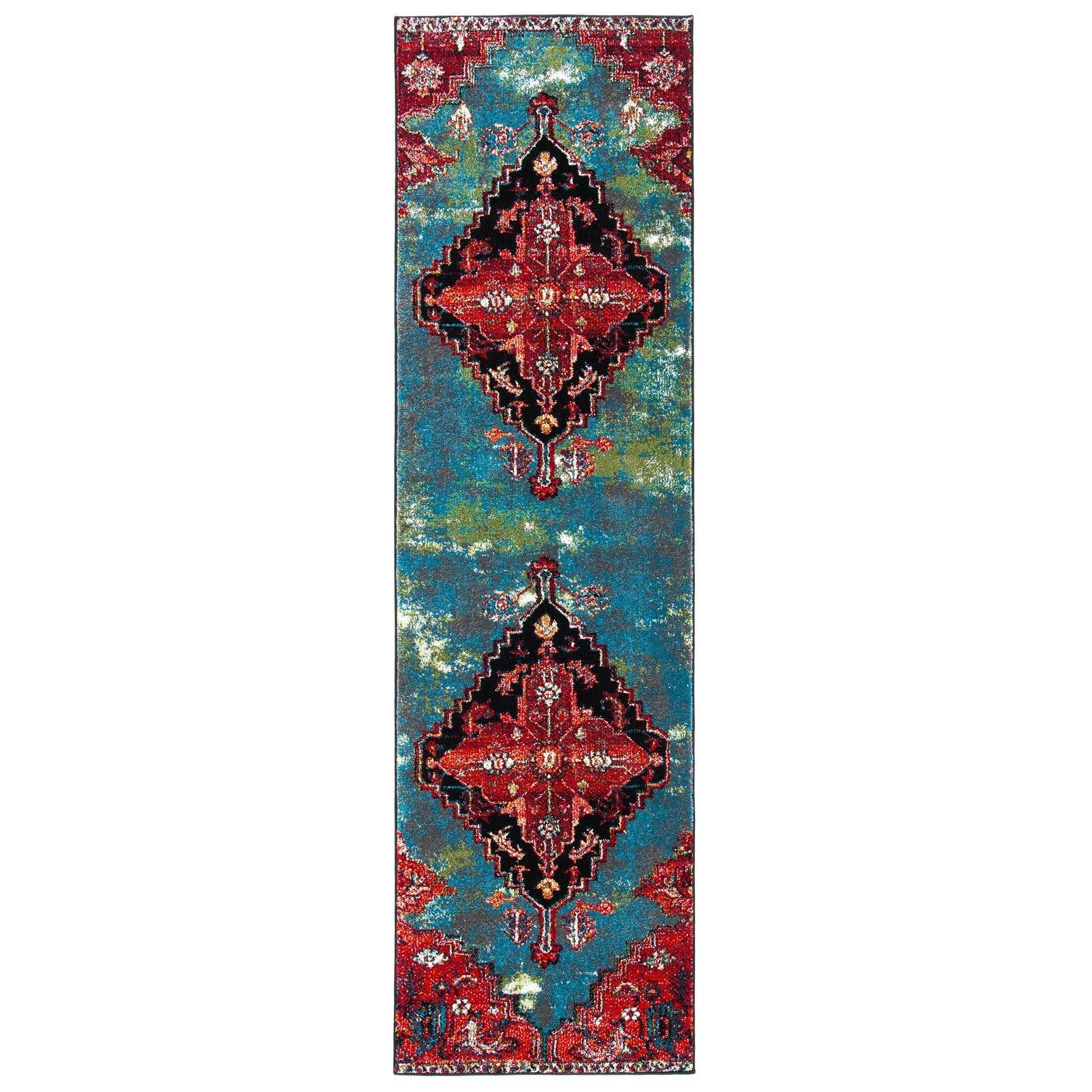 Red / Blue Vintage Rug S6615
