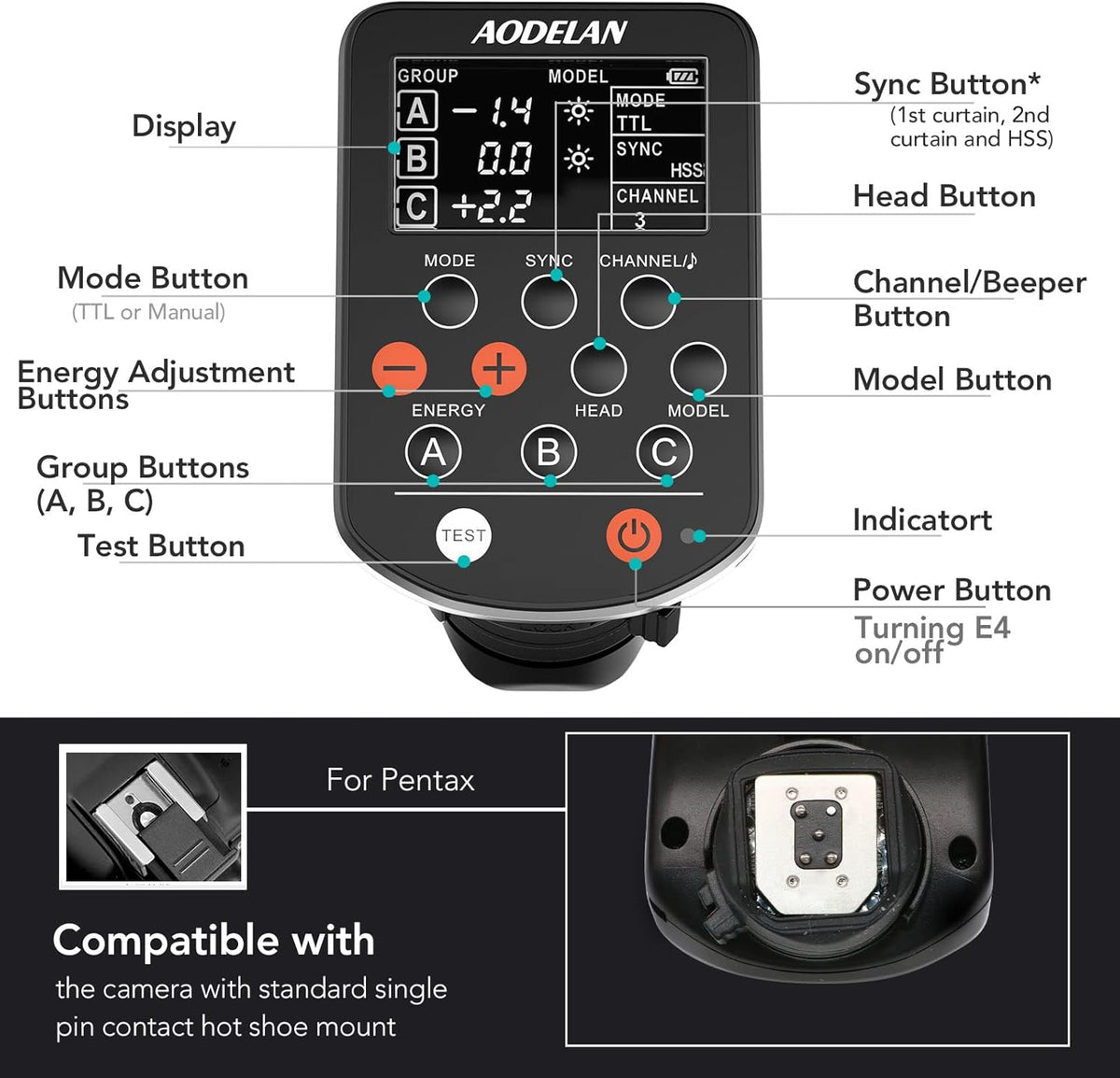 TTL Flash Trigger for Pentax Cameras F152316