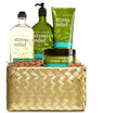 Eucalyptus Spearmint Gold Woven Basket Gift Kit G86975