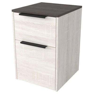 White/Brown 2-Drawer Vertical Filing Cabinet B66269