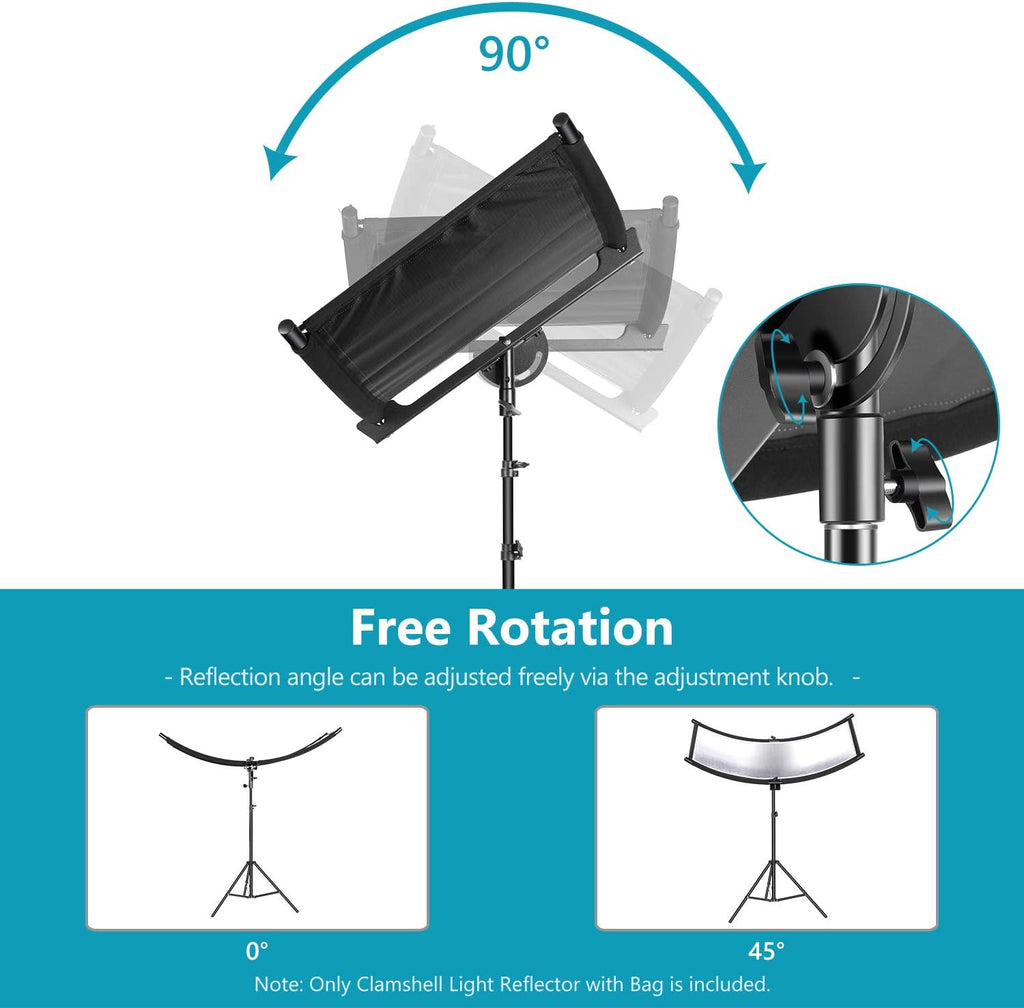 Black/White/Gold/Silver Photography Curved Lighting Reflector with Carrying Bag C4789