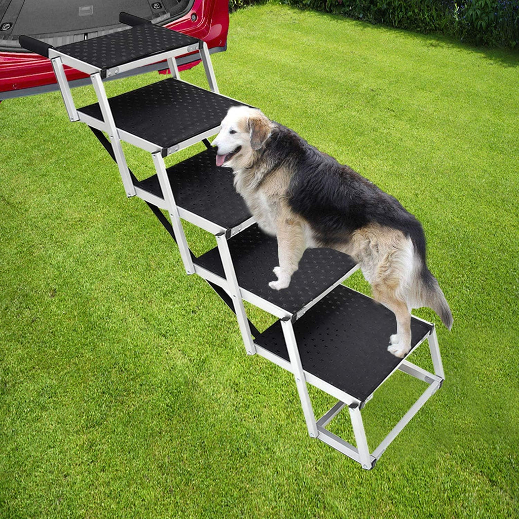 Foldable Aluminum 5 Step Dog Ladder with Non-slip Surface L970709