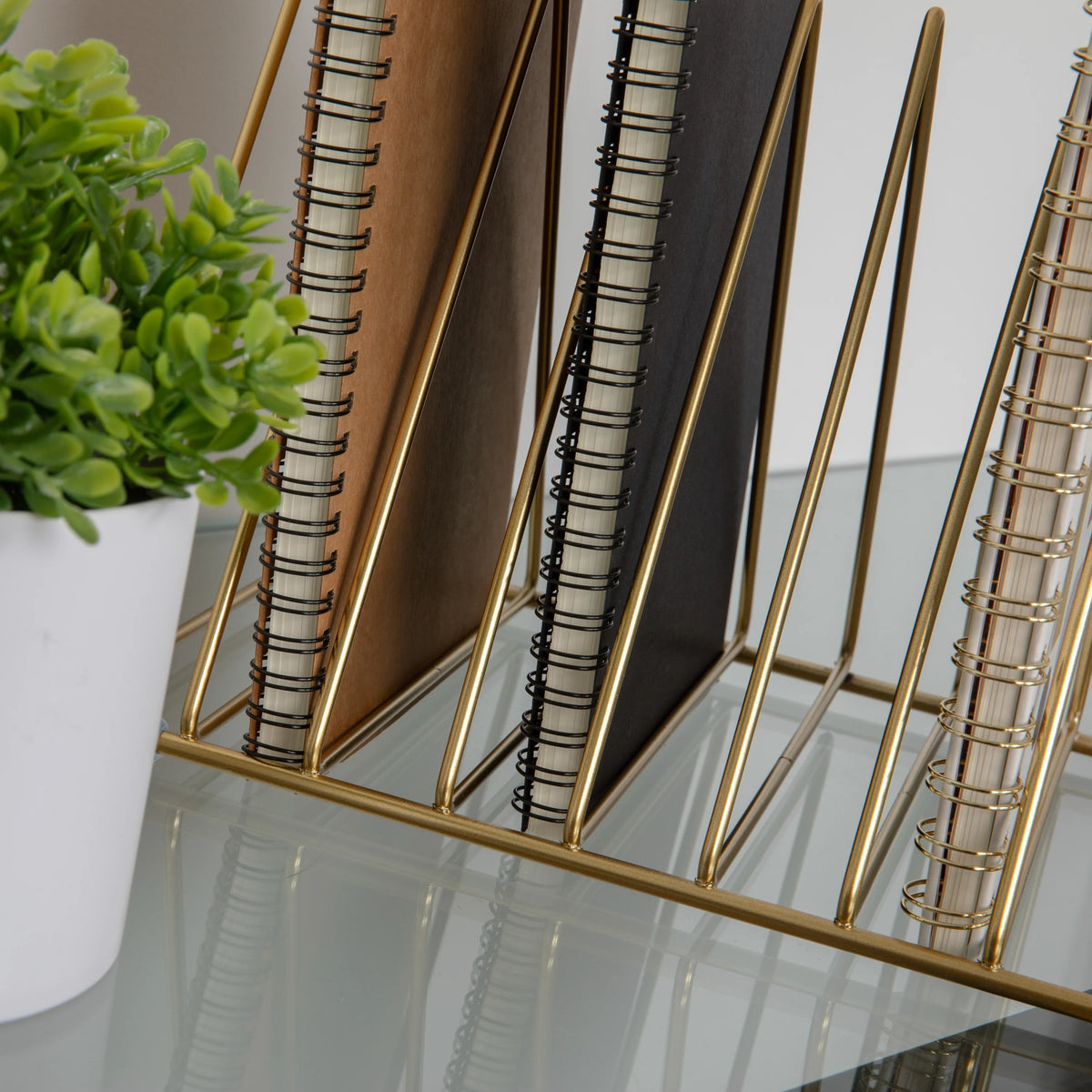 Gold Metal Magazine File Holder S9567