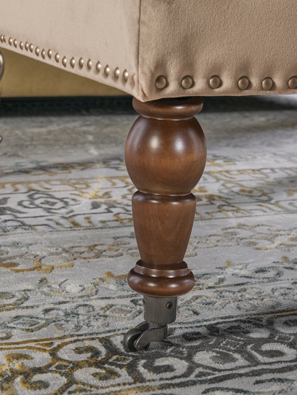 Velvet Square Tufted Ottoman M137390