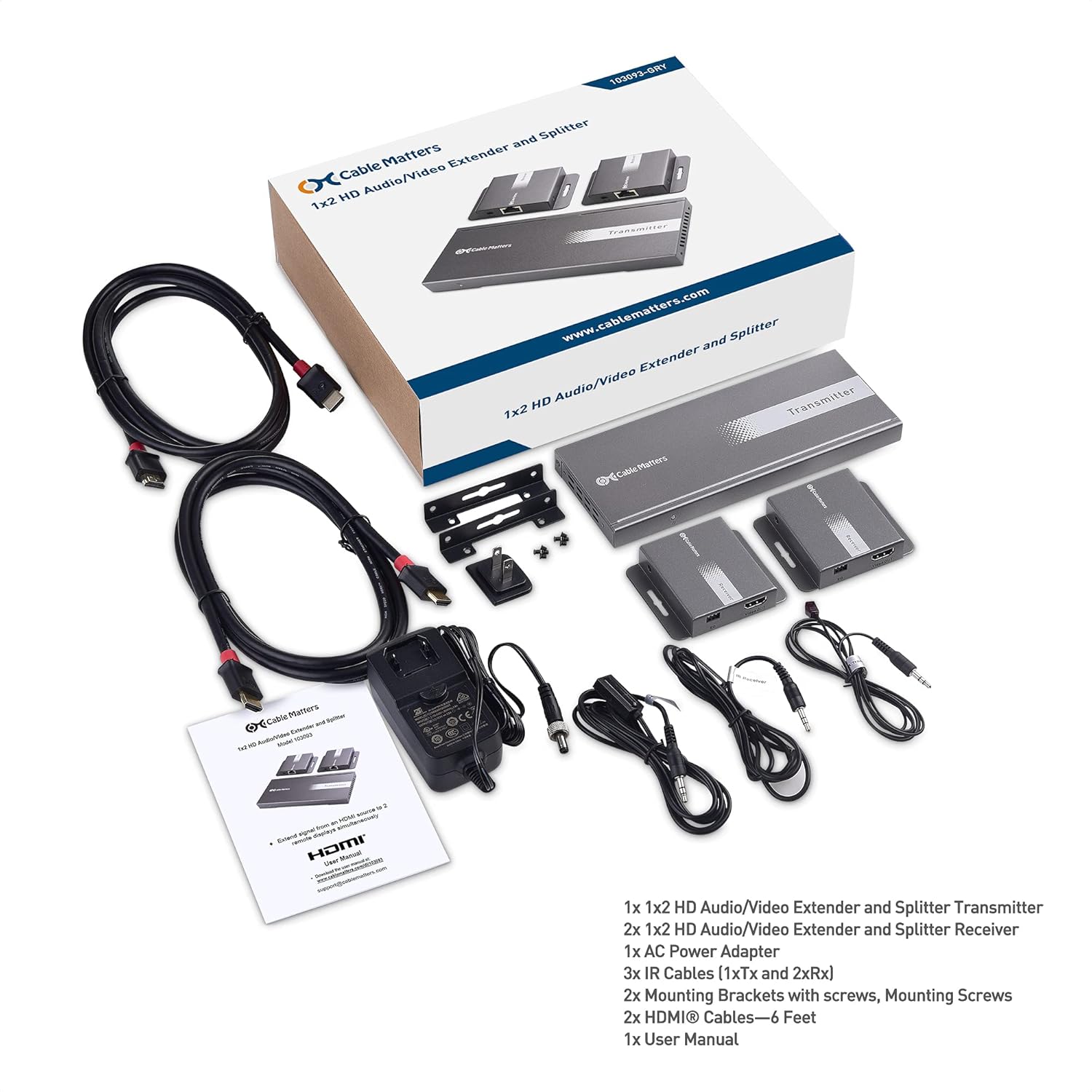 4K 1x2 HDMI Extender Splitter over Ethernet Extender Kit S32324