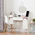 White 2-Door Makeup Desk with Baskets E86618