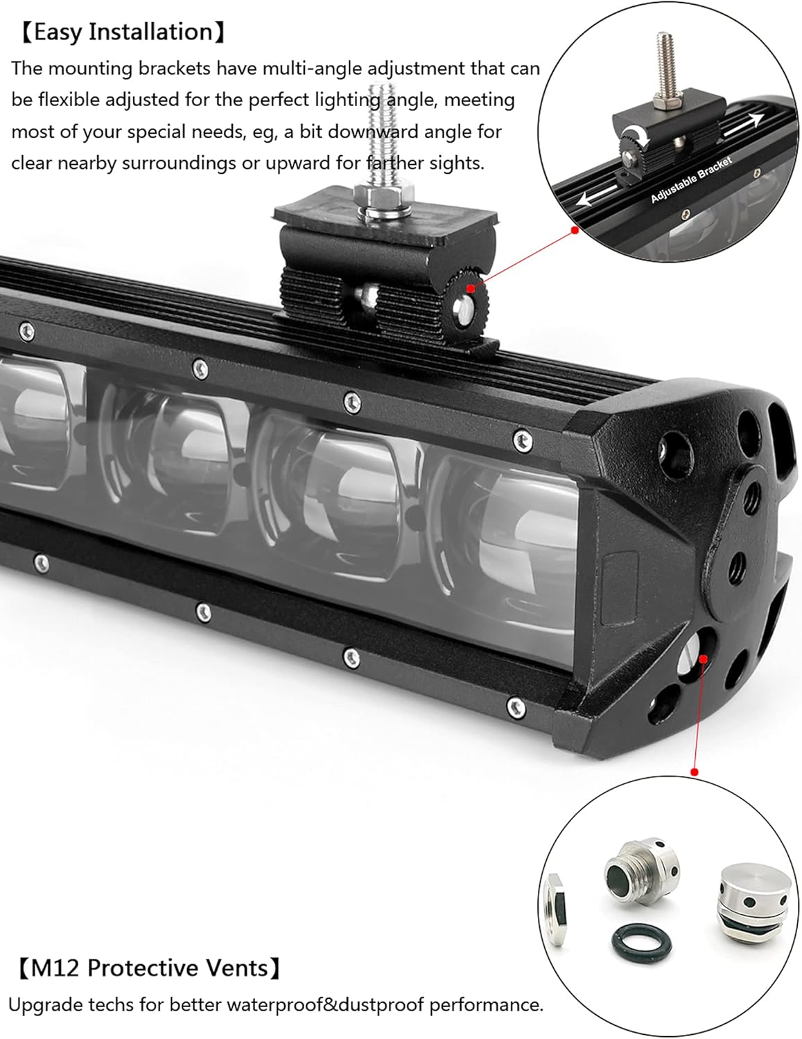 6D 40 Inch 180W Single Row LED Light Bar V20522
