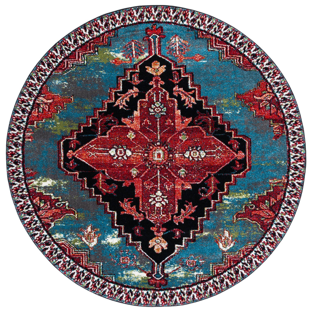 Red / Blue Vintage Rug S6615
