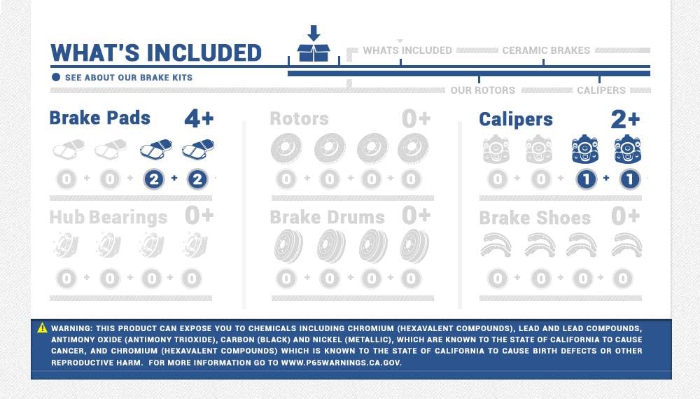 Brake Caliper Assembly Set with Ceramic Brake Pads R6445