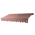 Black Frame Retractable Patio Canopy Awning 13 x 10 ft Multi Red R900116
