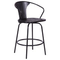 Swivel Black Wood and Metal Bar Stool N1313