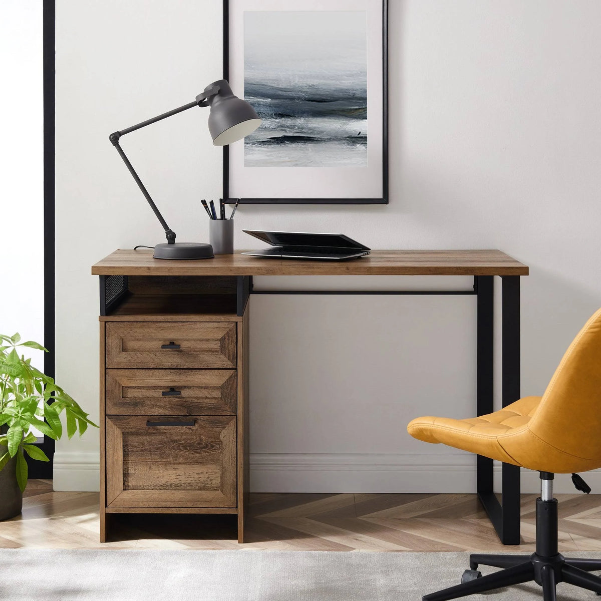 Reclaimed Barnwood 3-Drawer Writing Desk R196