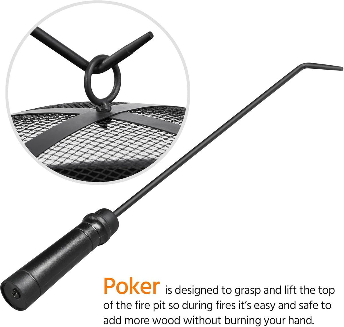 29'' Wood Burning Fire Pit with Grate & Spark Screen Cover J273149