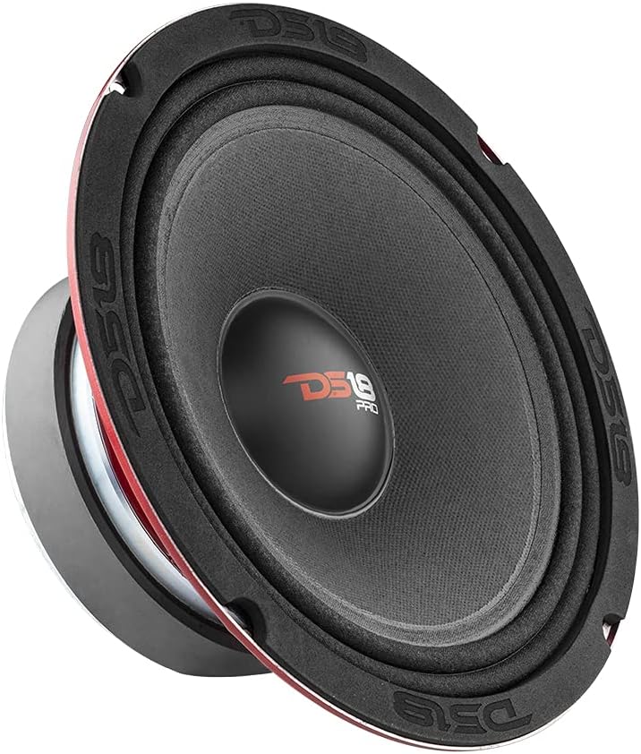 6.5 Midrange Red Aluminum Bullet 4 Ohms Car Audio Door Speakers Pack of 2 A8643