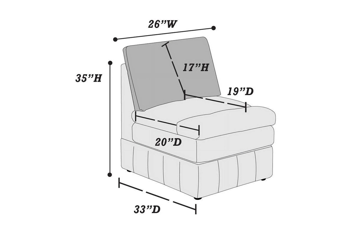 5Pc Modular Sectional Set with Ottoman V822