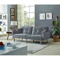 Gray Tufted Back Convertible Sofa Y415