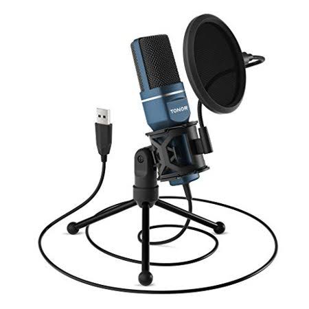 Condenser USB Microphone with Tripod Stand & Pop Filter I77977