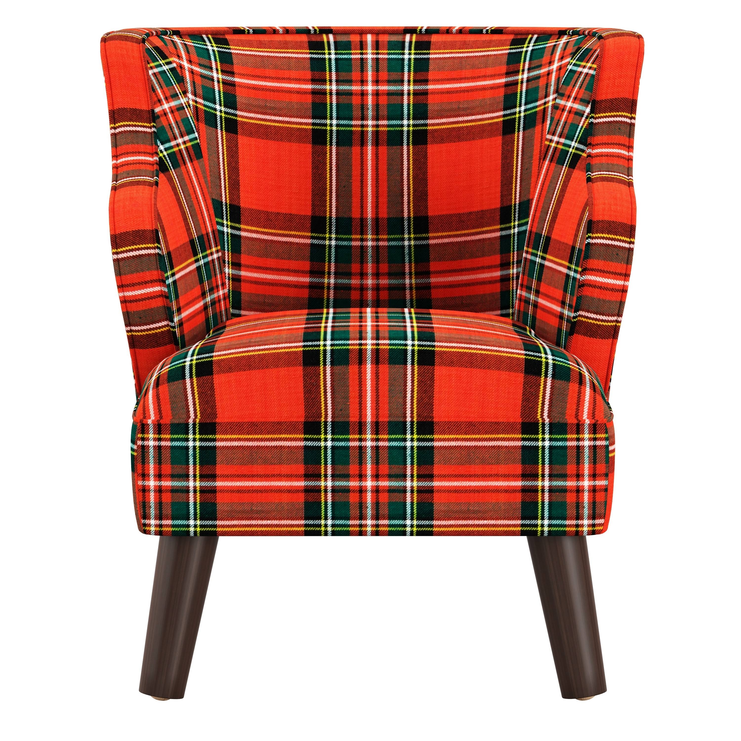Red Plaid Kids Accent Chair Z2885